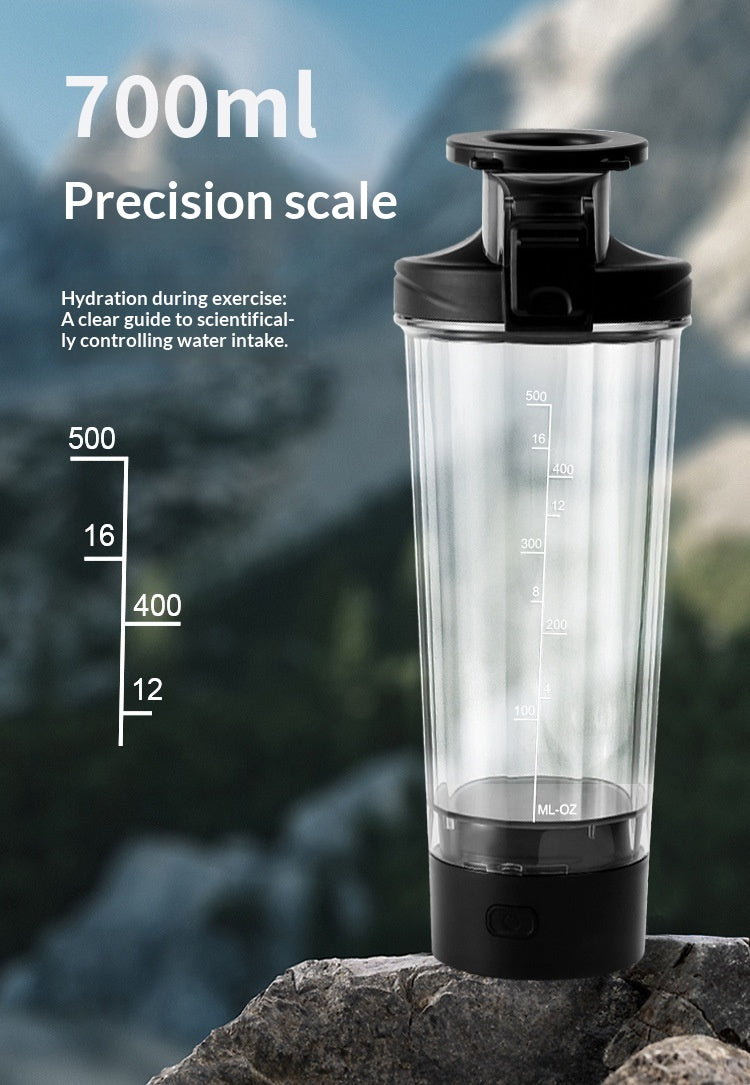 Electric Protein Shaker Bottle | 700ml Portable Automatic Mixing Cup with Magnetic Charging
