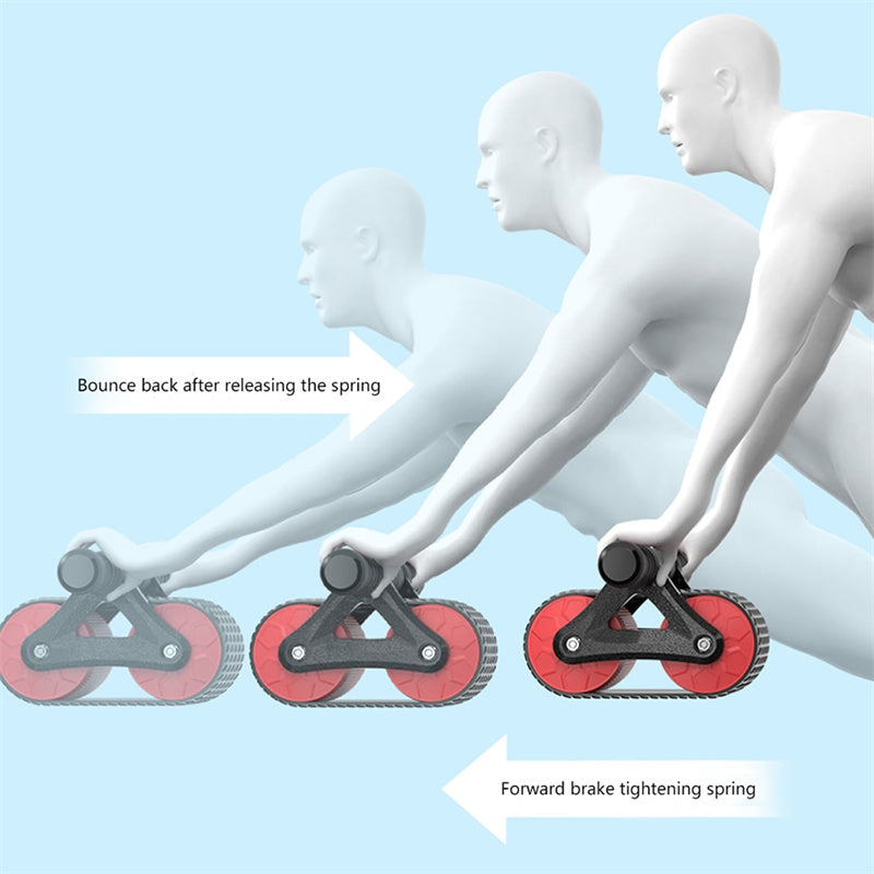 SH Fitness Automatic Rebound Ab Roller | Double Wheel Core Trainer