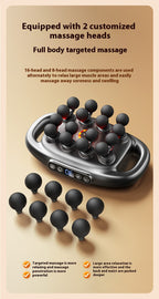 16-Head Deep Tissue Massage Gun | Adjustable Muscle Recovery & Full Body Percussion Massager